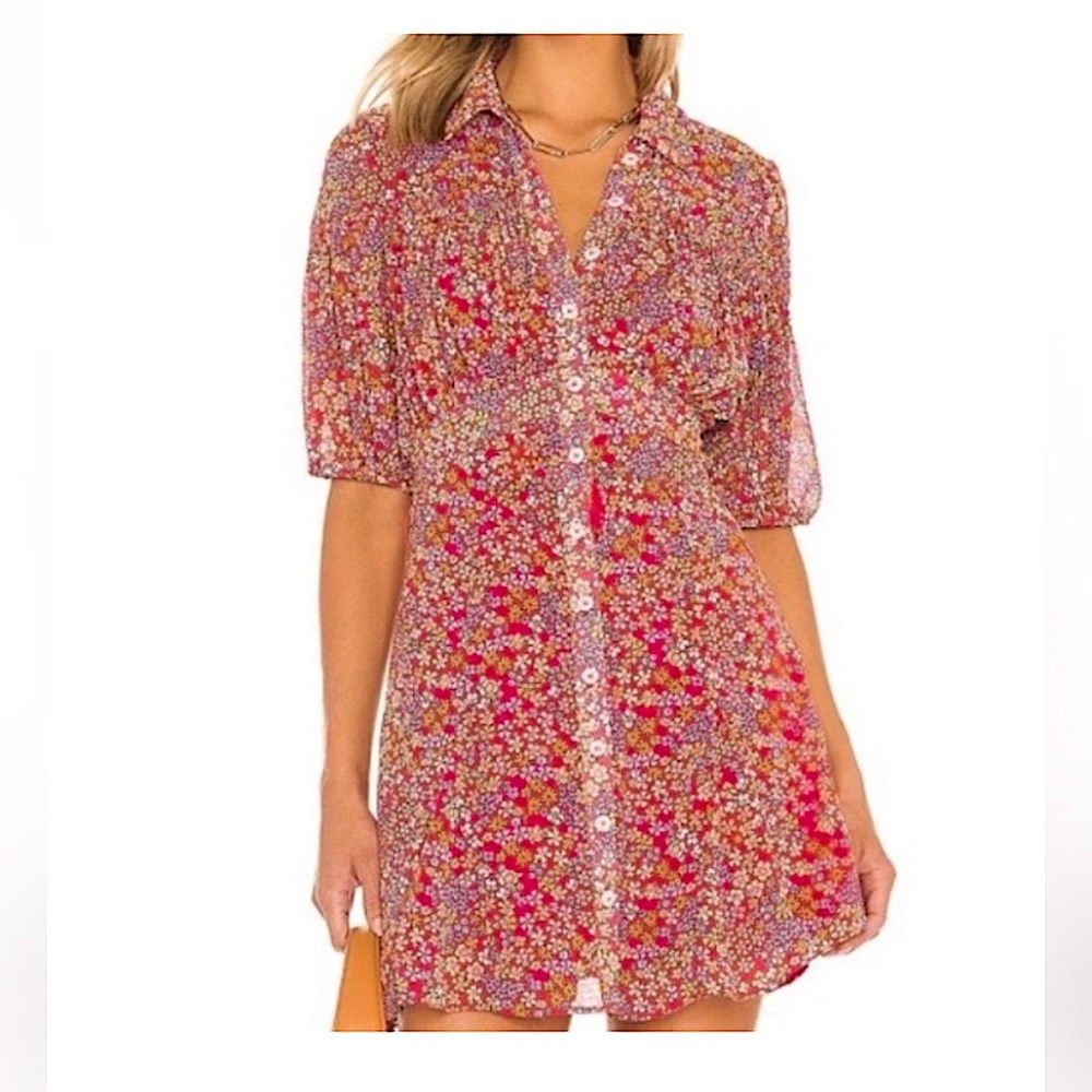 NWT FREE PEOPLE Bonnie Mini Dress Strawberry Combo